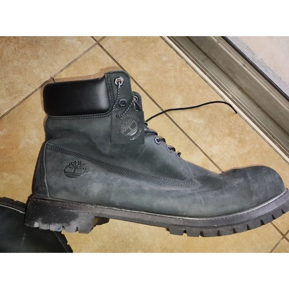 Men's Waterproof PrimaLoft 400 Timberland Black Genuine Leather Boots Size 18 M